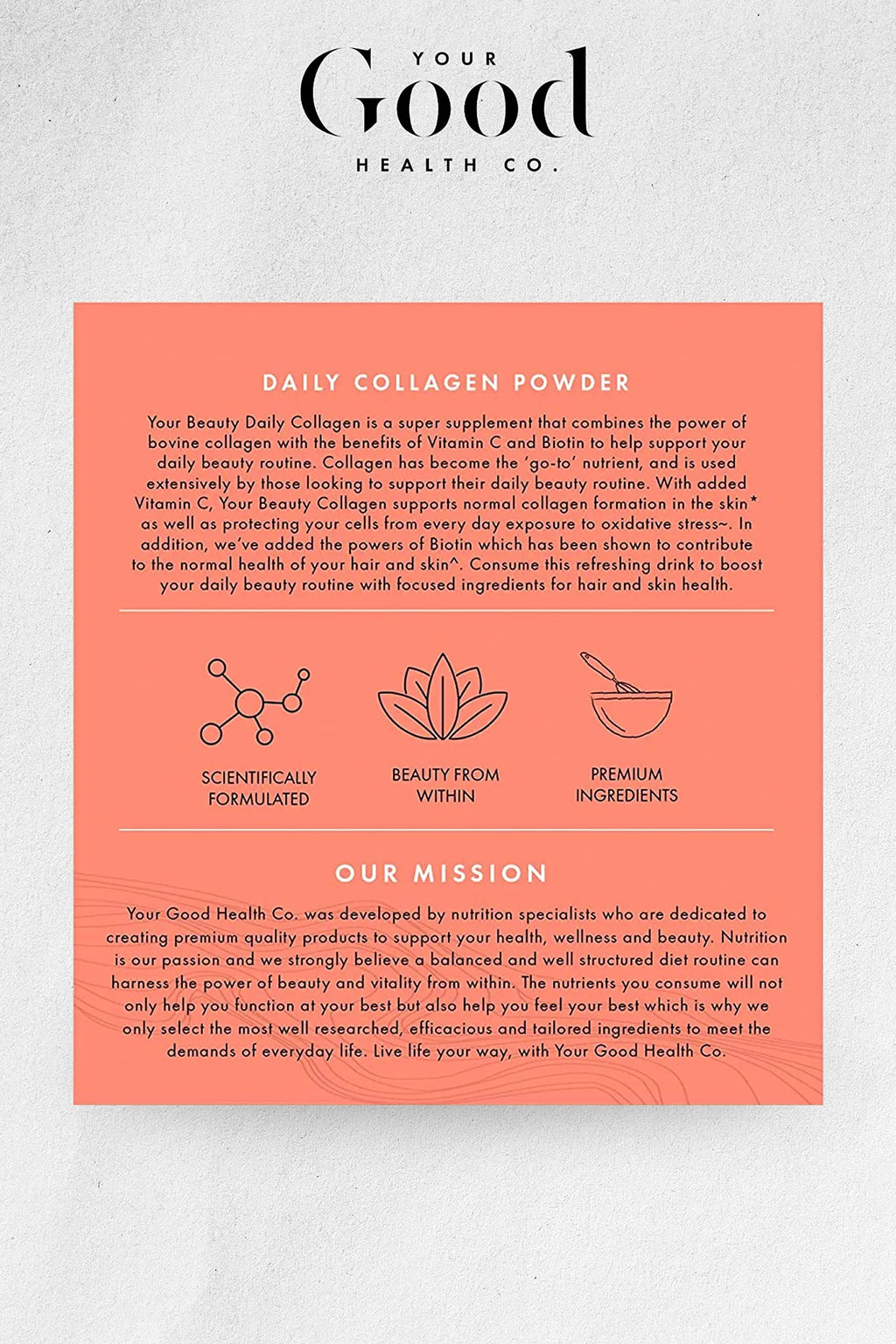 Your Good Health Co. – Your Beauty Premium Collagen Powder, Tropical | 150g - AB Mystery