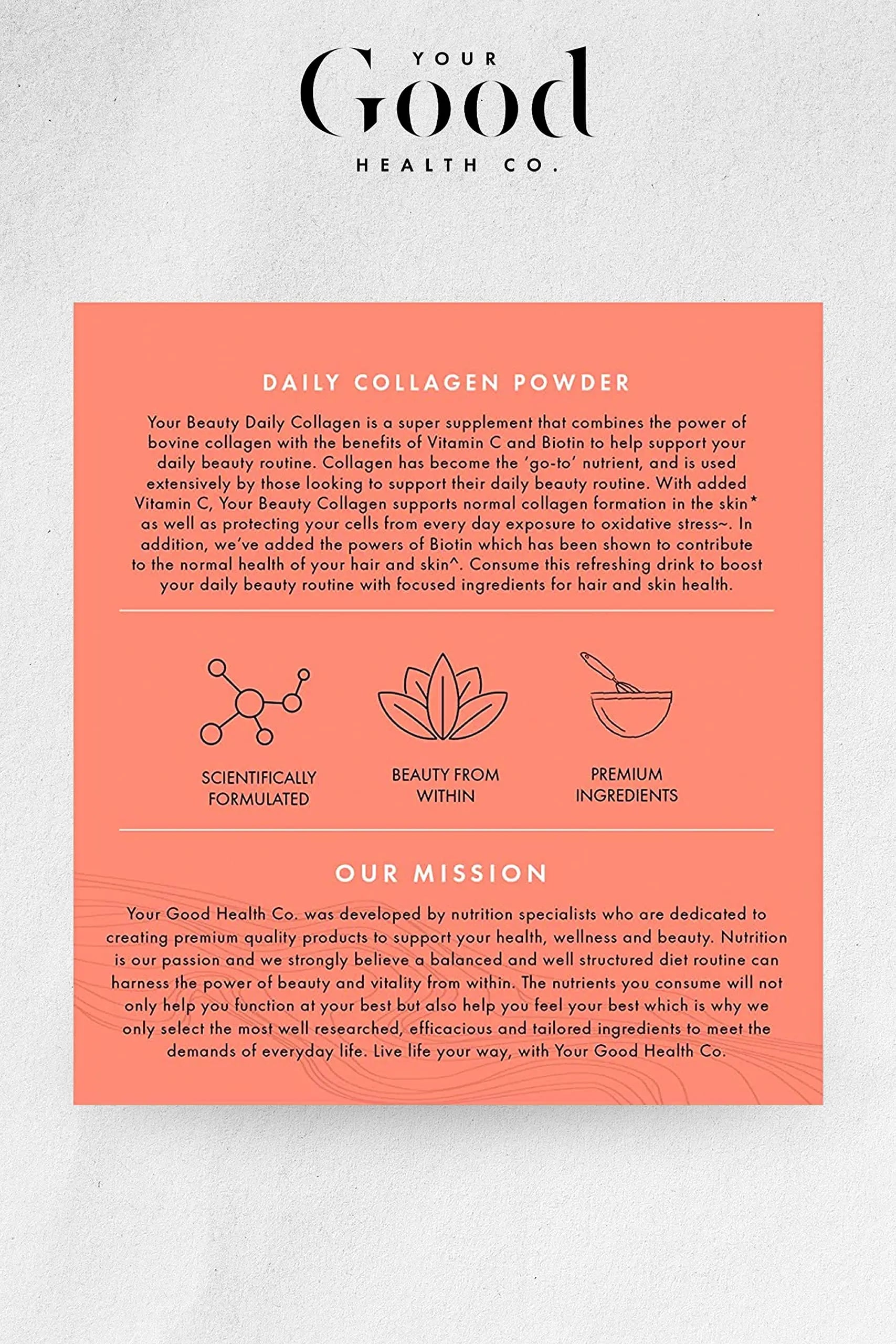 Your Good Health Co. – Your Beauty Premium Collagen Powder, Tropical | 150g - AB Mystery