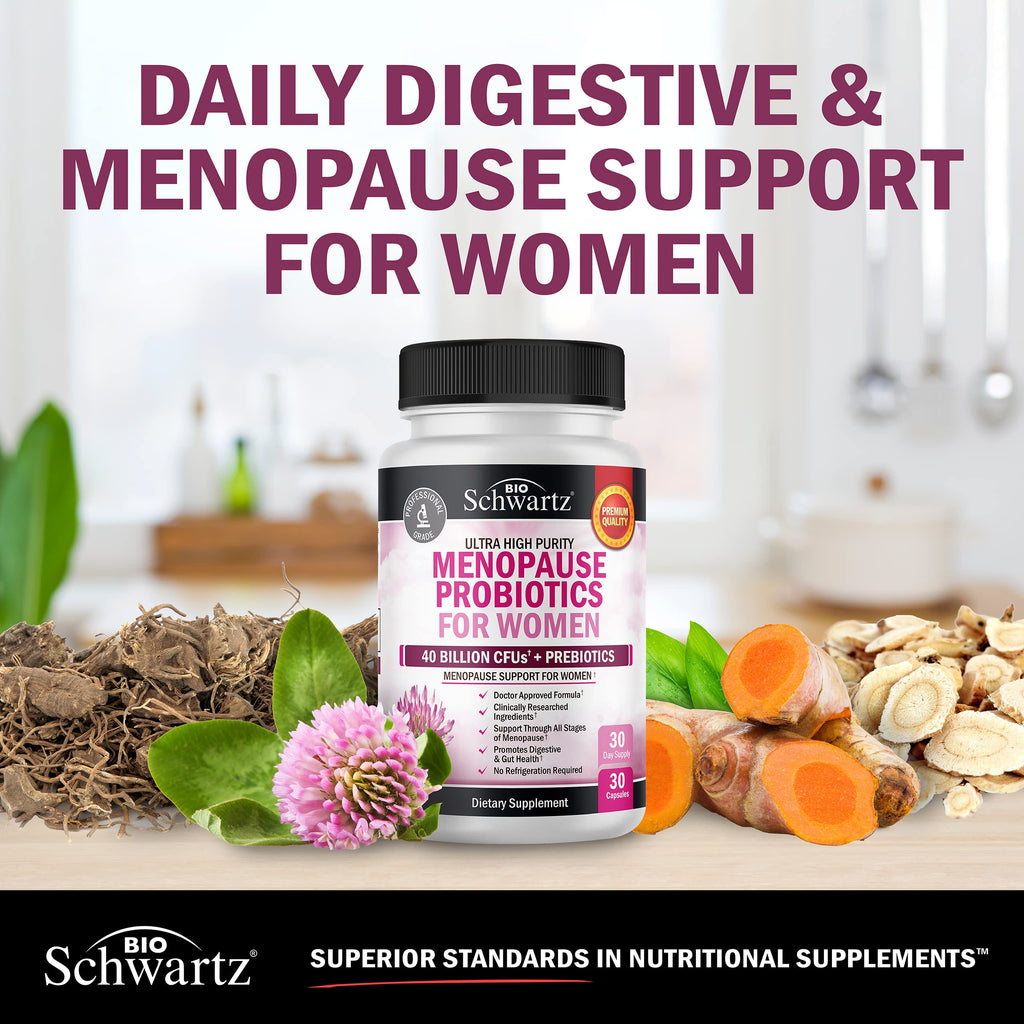 Menopause Support Probiotics for Women - Breakthrough Menopause Relief for Hot Flashes Night BioSchwartz
