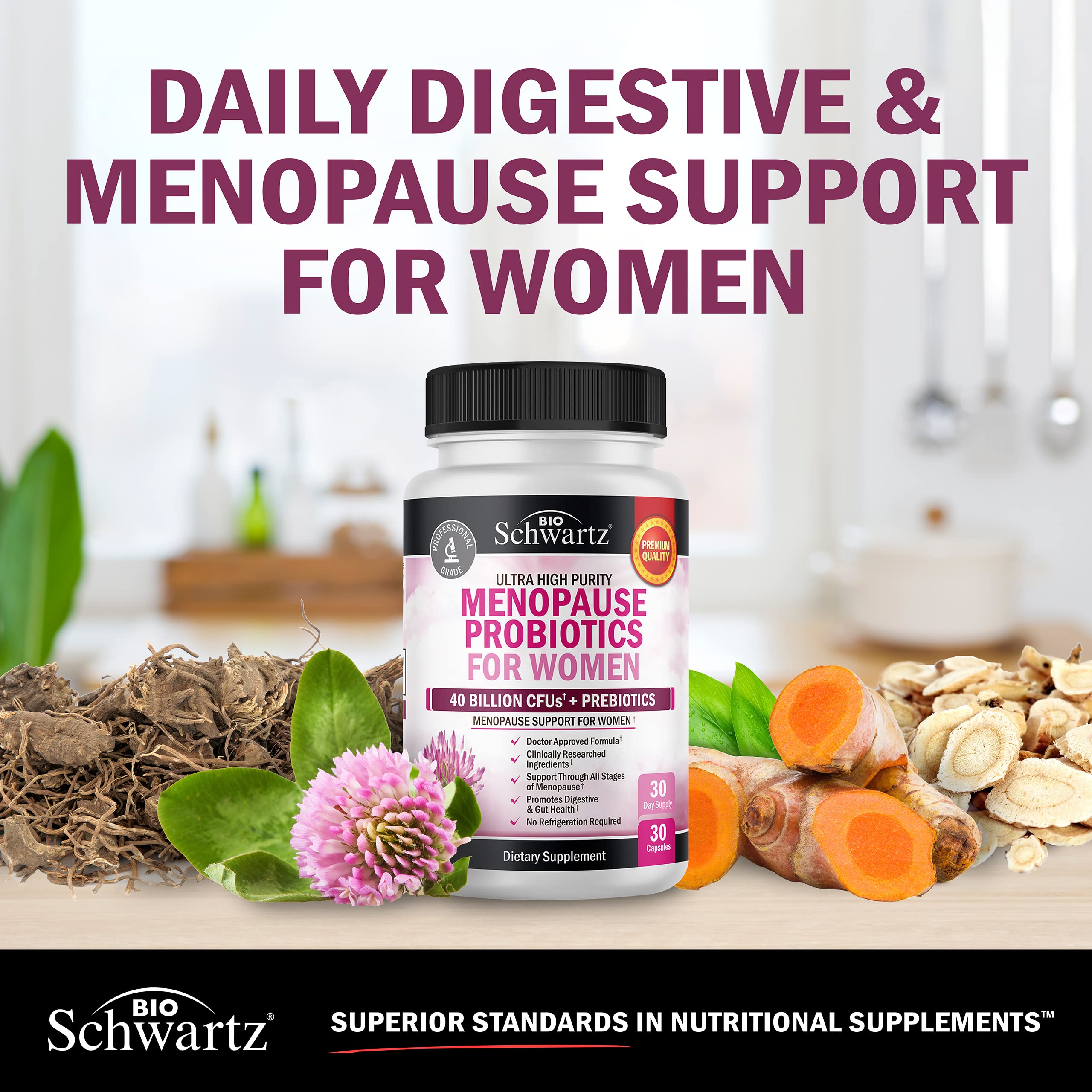 Menopause Support Probiotics for Women - Breakthrough Menopause Relief for Hot Flashes Night BioSchwartz