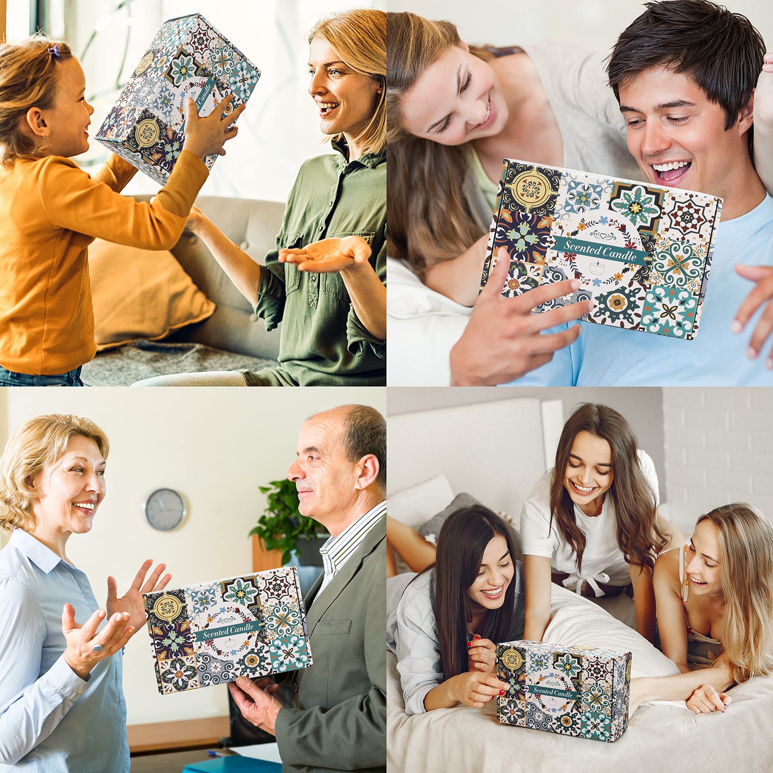 10 Pack Scented Candles Gifts, Aromatherapy Candles for Home Scented with 2 Coasters - AB Mystery