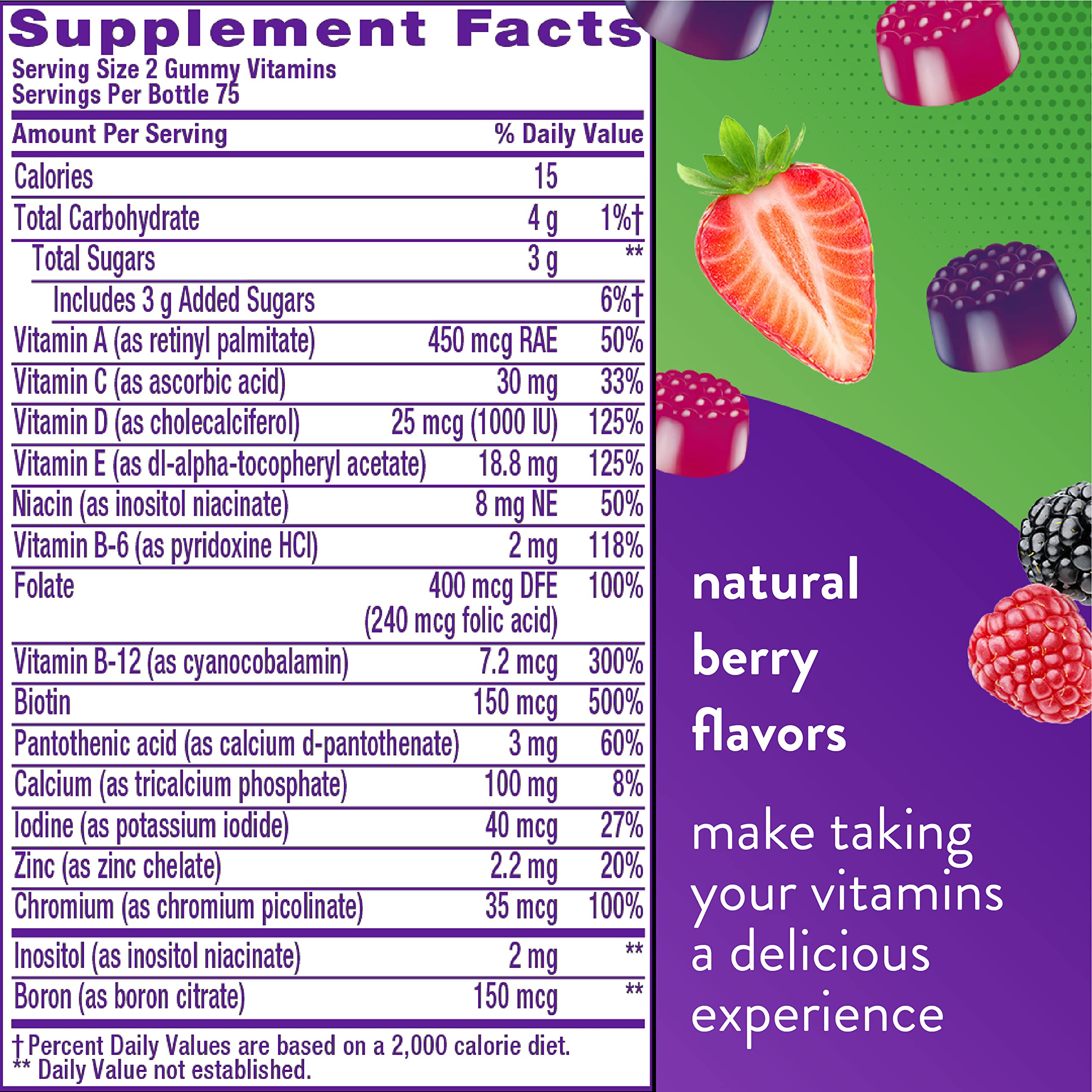 Vitafusion Fiber Well Sugar Free Fiber Supplement & Womens Multivitamin Gummies - AB Mystery