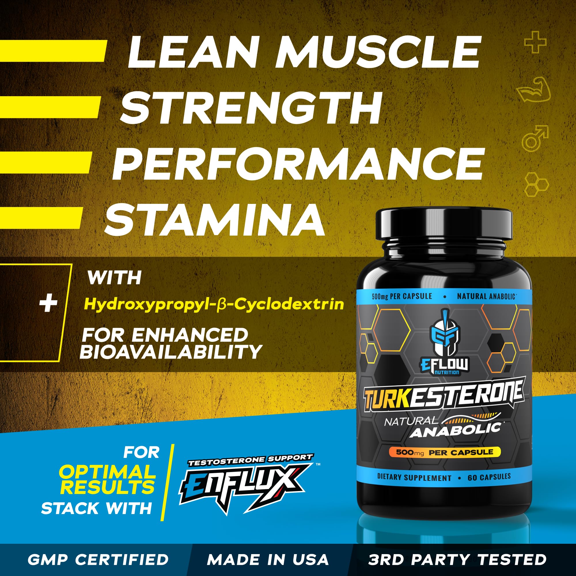 eFlow Nutrition Turkesterone (500 mg) Ajuga Turkestania Extract Complexed - AB Mystery